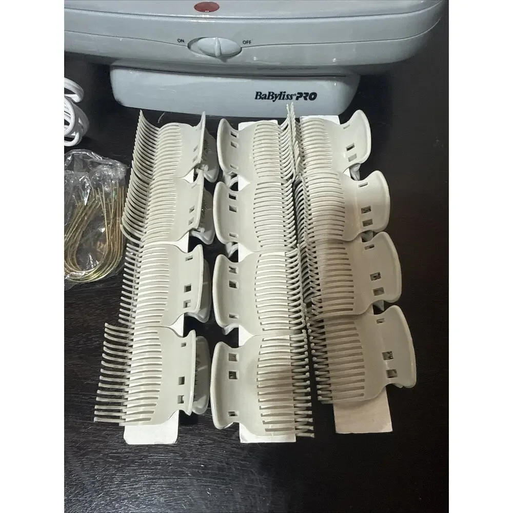 BaByliss Ceramic Hair Setter with White and Gray Rollers and Clips